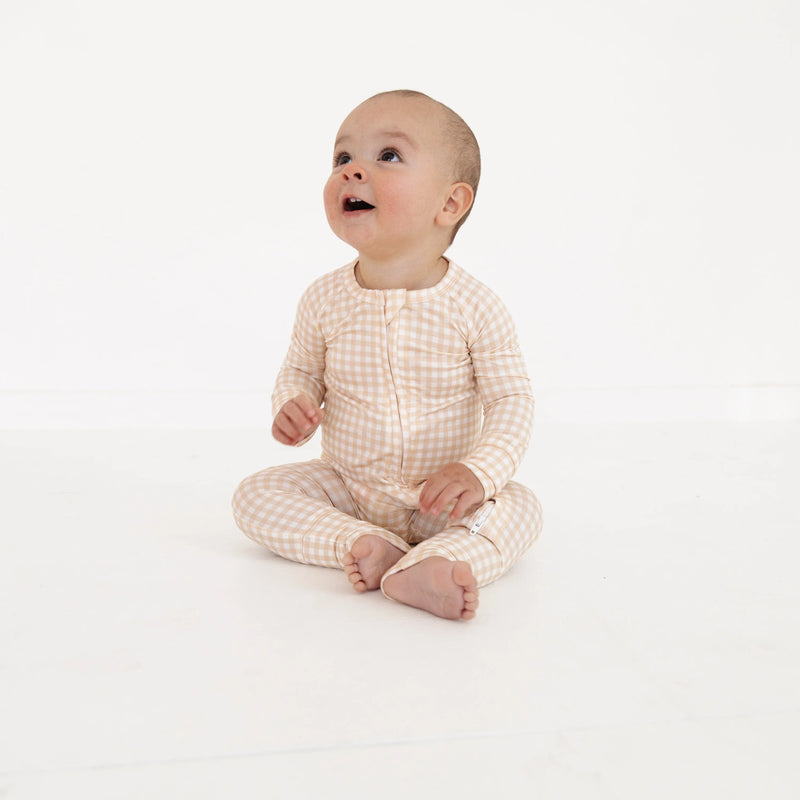 Sandstone Gingham Bamboo Sleeper