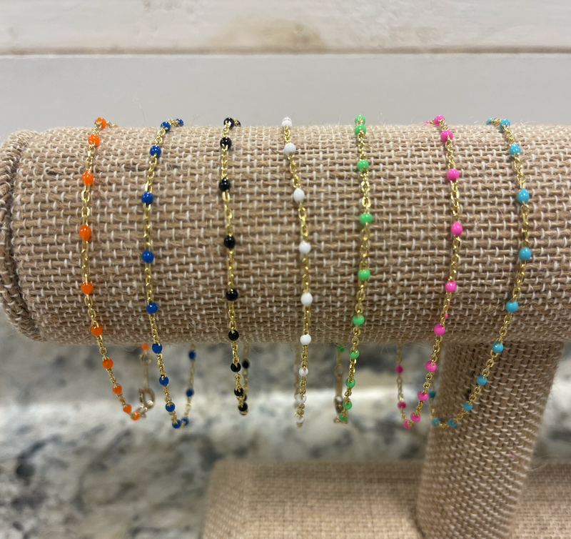 Color Beaded Chain Bracelet