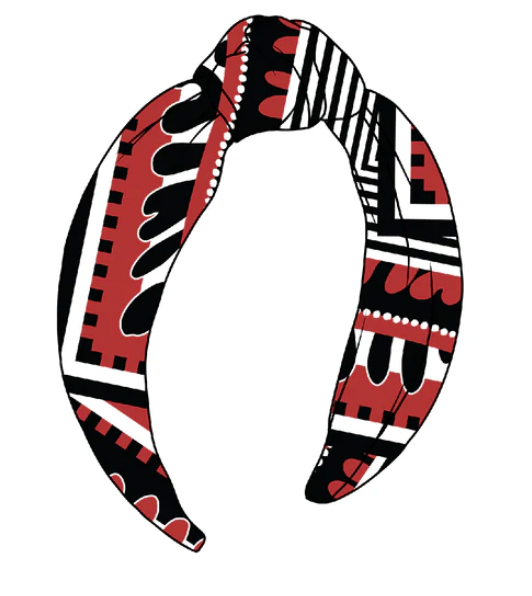 Gameday Headband - Red + Black