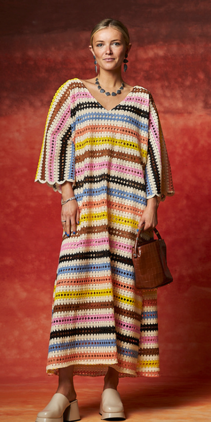 Crochet Stripe Kaftan (PRE-ORDER)