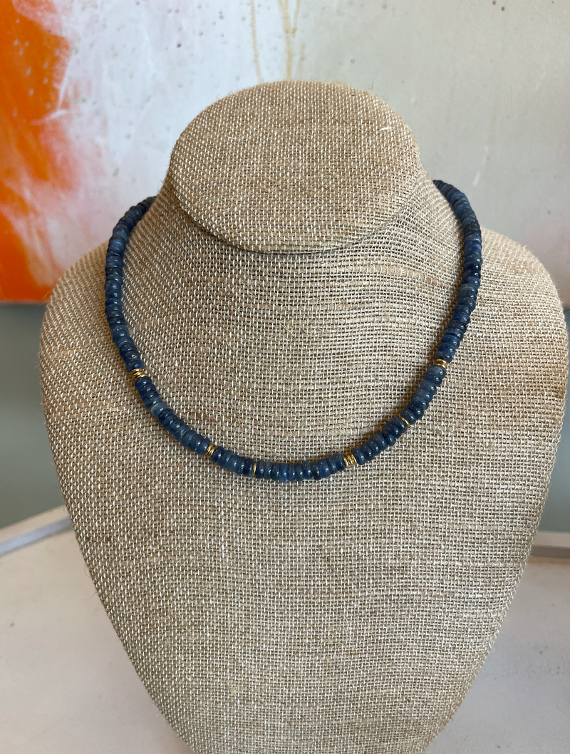 Navy & Gold Beaded Necklace