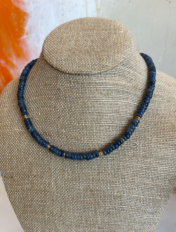Navy & Gold Beaded Necklace