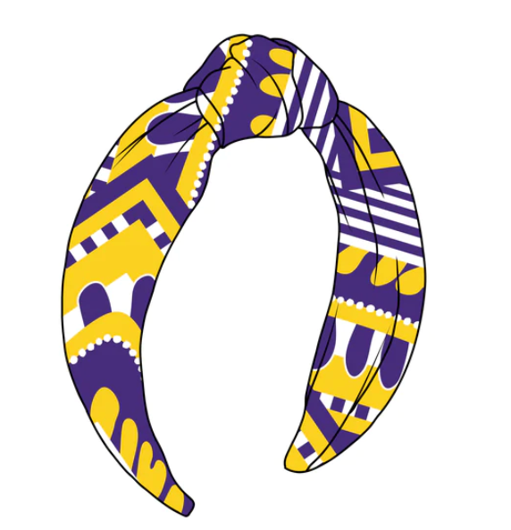 Gameday Headband - Yellow + Purple