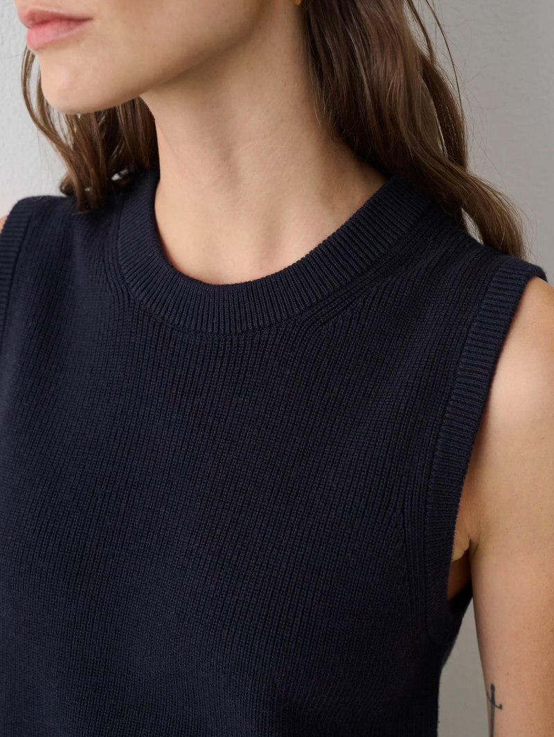 Sleeveless Ribbed Crewneck