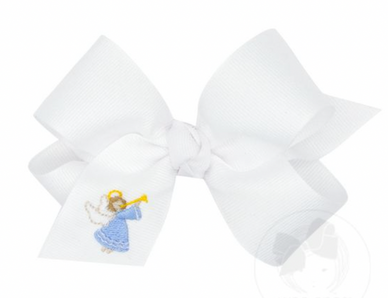 Holiday Embroidered Bow - Medium