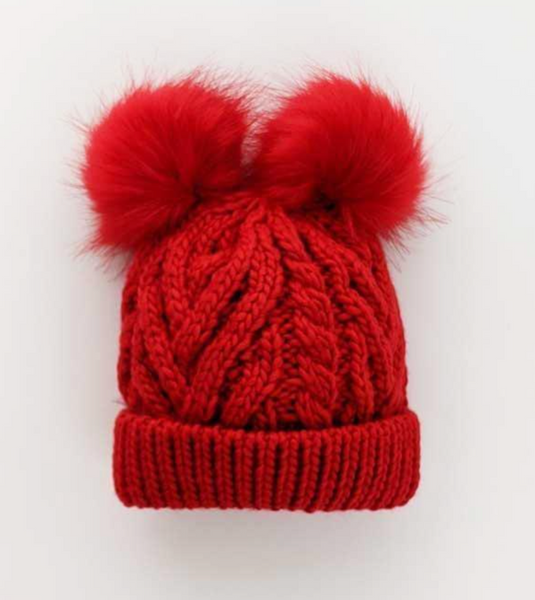 Knit Baby Beanie - Red