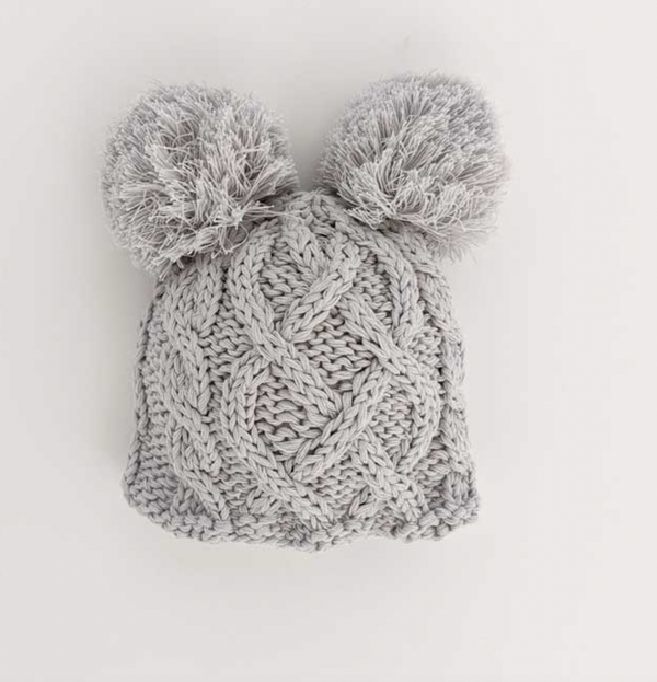 Knit Newborn Beanie - Grey