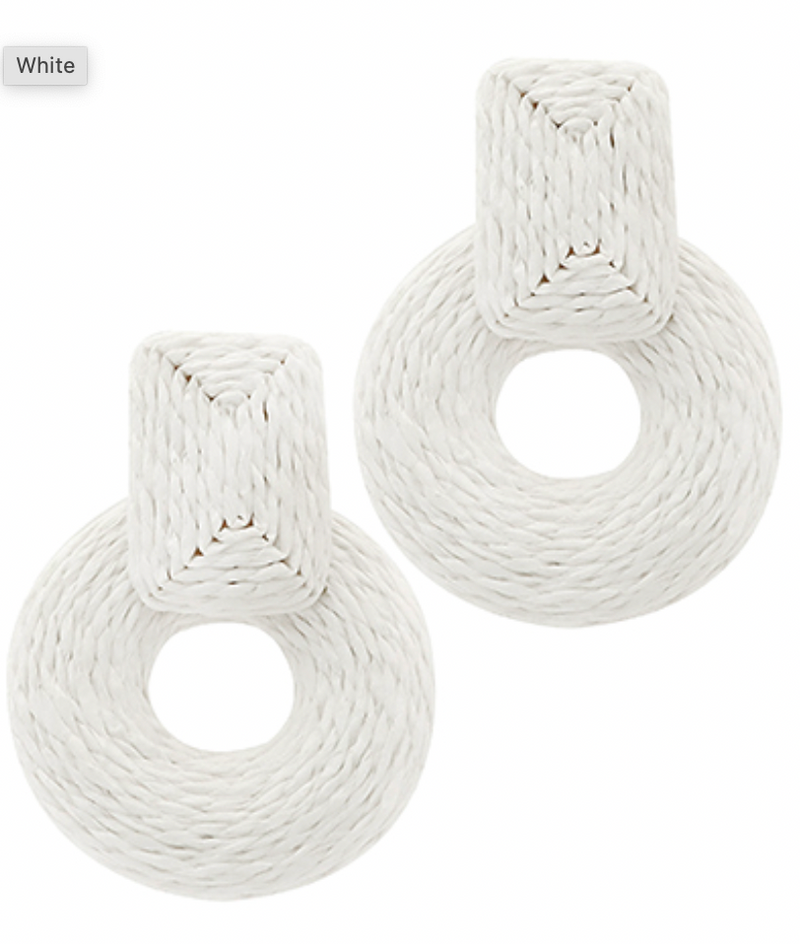 Wrapped Raffia Circle Earrings