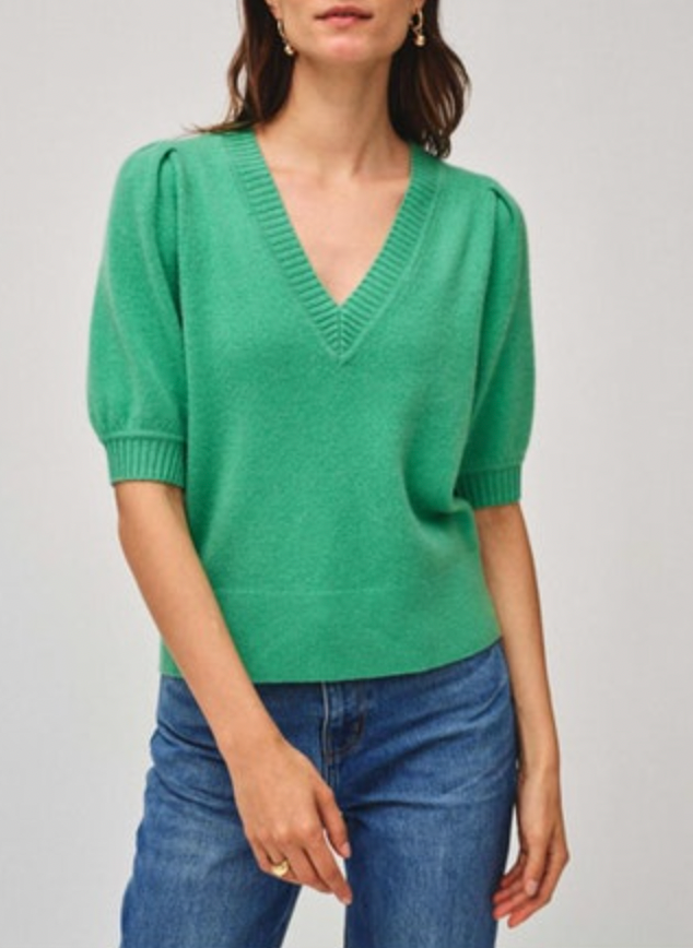 Cashmere Puff Sleeve - Green