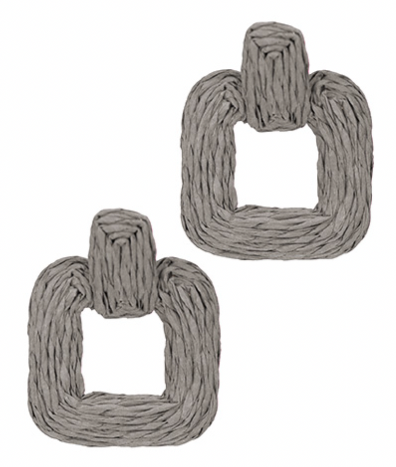 Square Raffia Earring