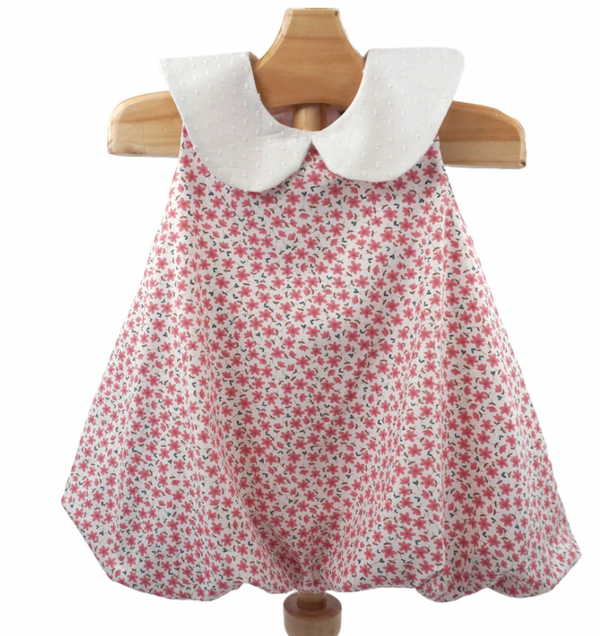 Sleeveless Peter Pan Collar Bubble Day Lillies