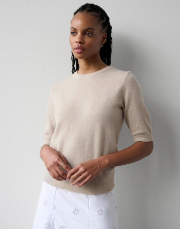 Cashmere Elbow Sleeve Tee