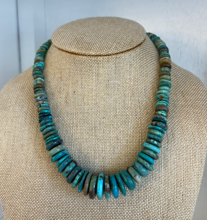 Grated Teal Necklace