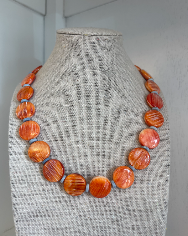 Orange Coin Necklace