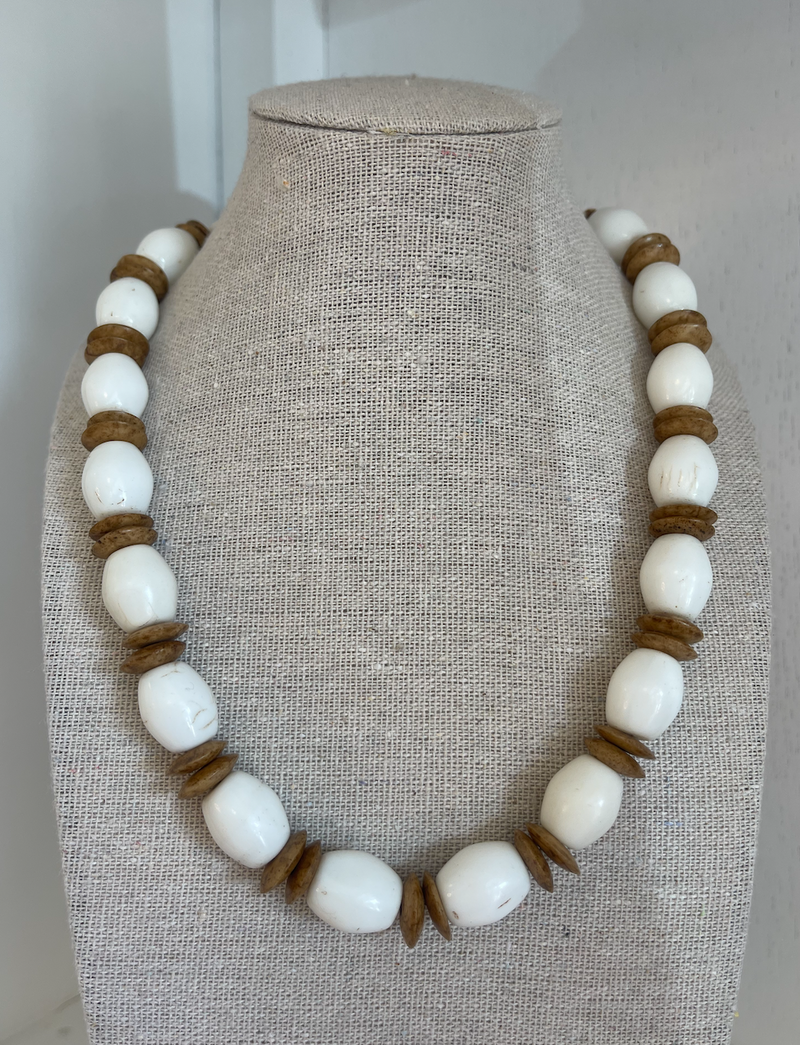 White Oval African Necklace