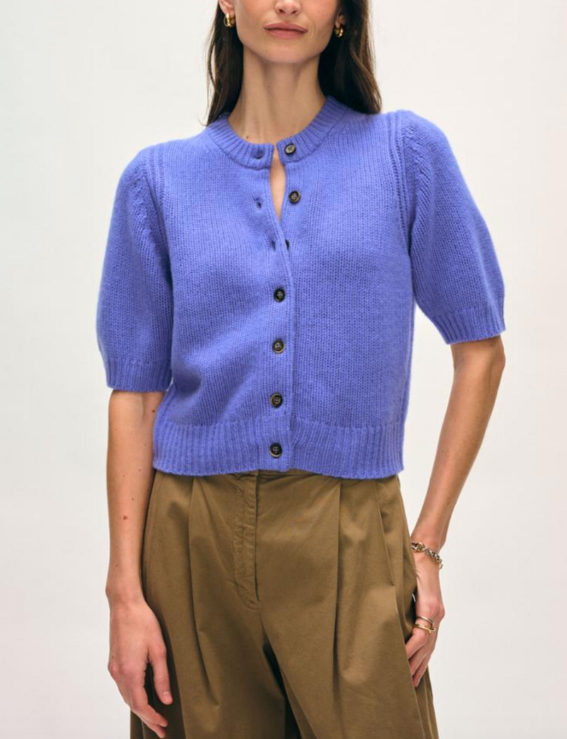 CASHMERE ELBOW SLEEVE CARDIGAN