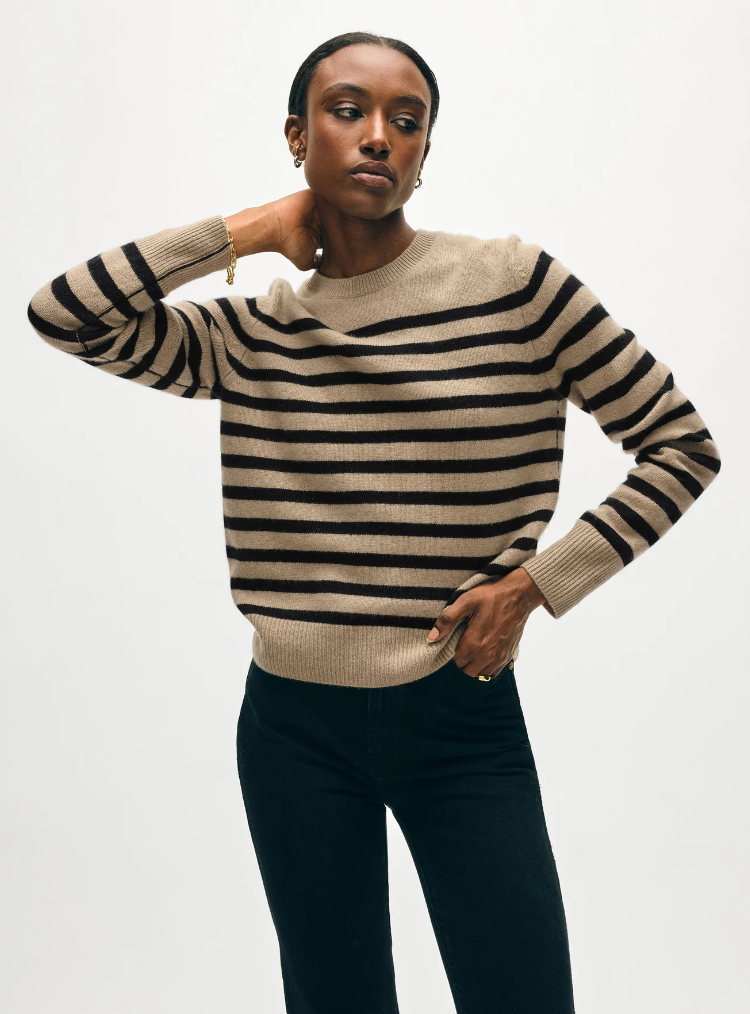 CASHMERE STRIPED CREWNECK