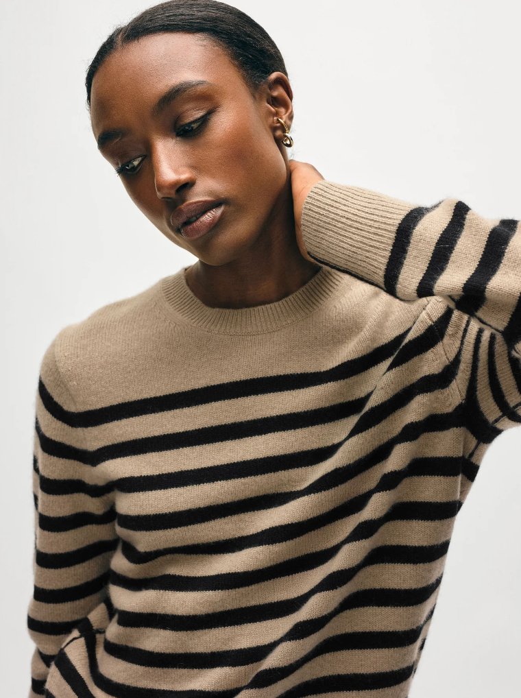 CASHMERE STRIPED CREWNECK