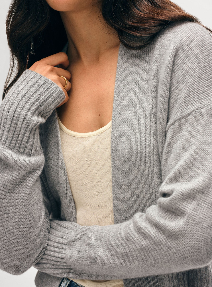 CASHMERE OPEN-FRONT CARDIGAN