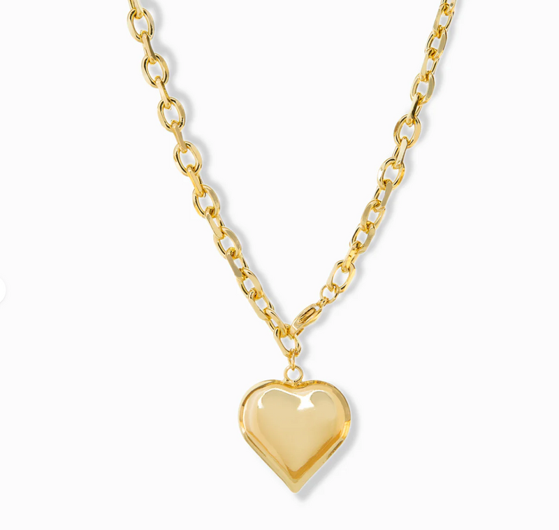 Puffy Heart Chain Necklace