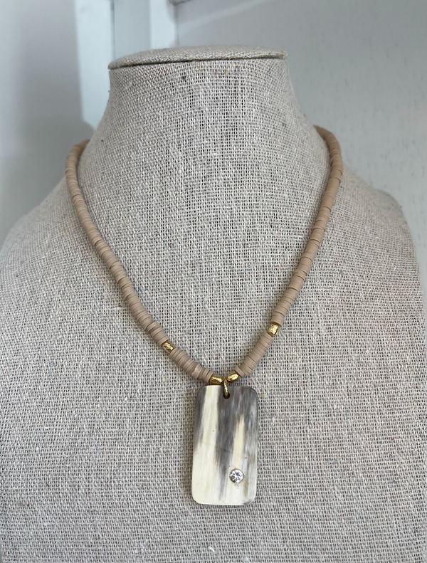 Tan Crystal Bone Necklace