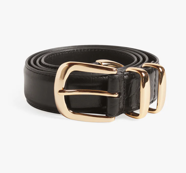 Jordan Croc Belt - Dark Brown/Gold