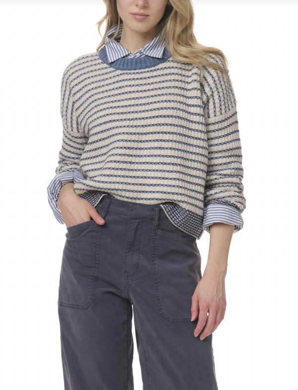 Lucy Stripe Sweater - Navy