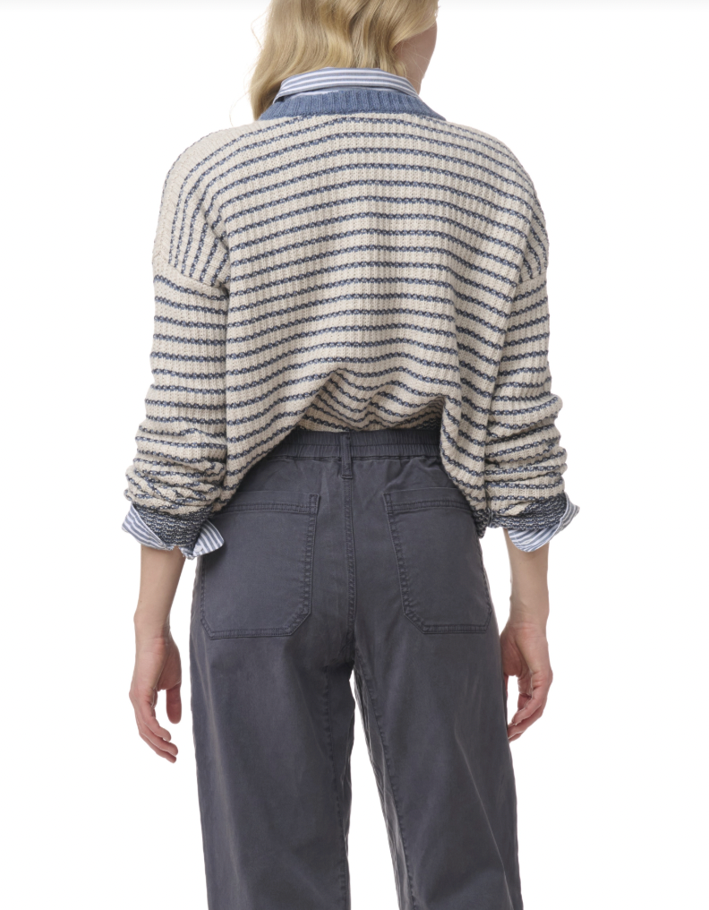 Lucy Stripe Sweater - Navy