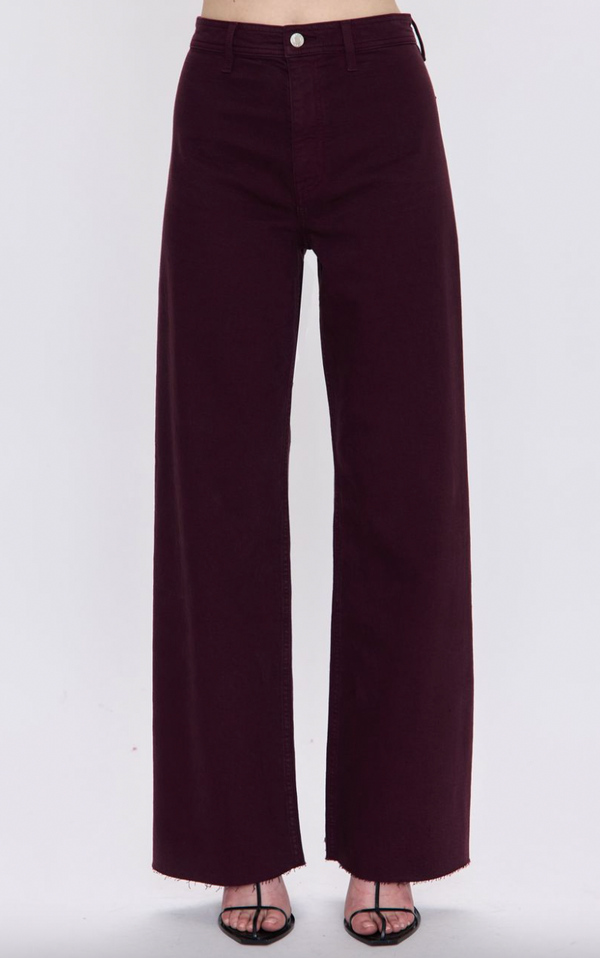 Penny High Rise Wide Leg - Claret