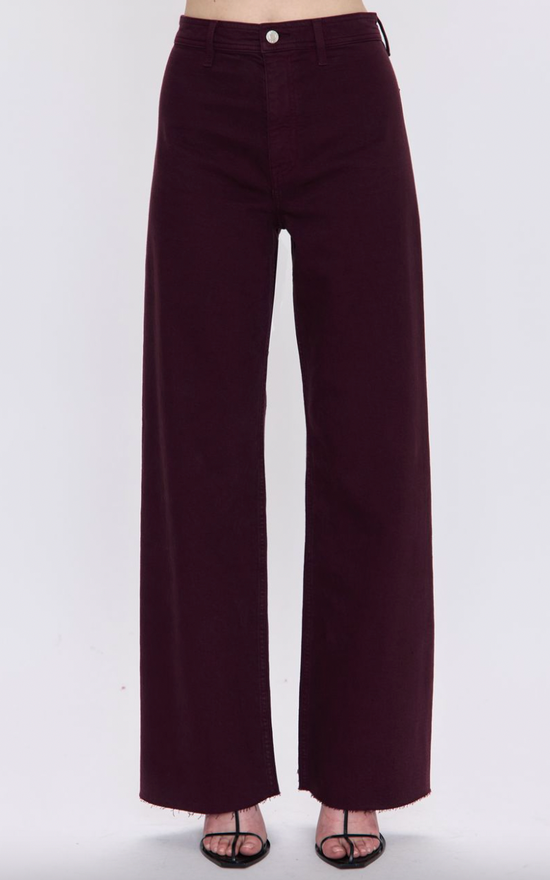 Penny High Rise Wide Leg - Claret