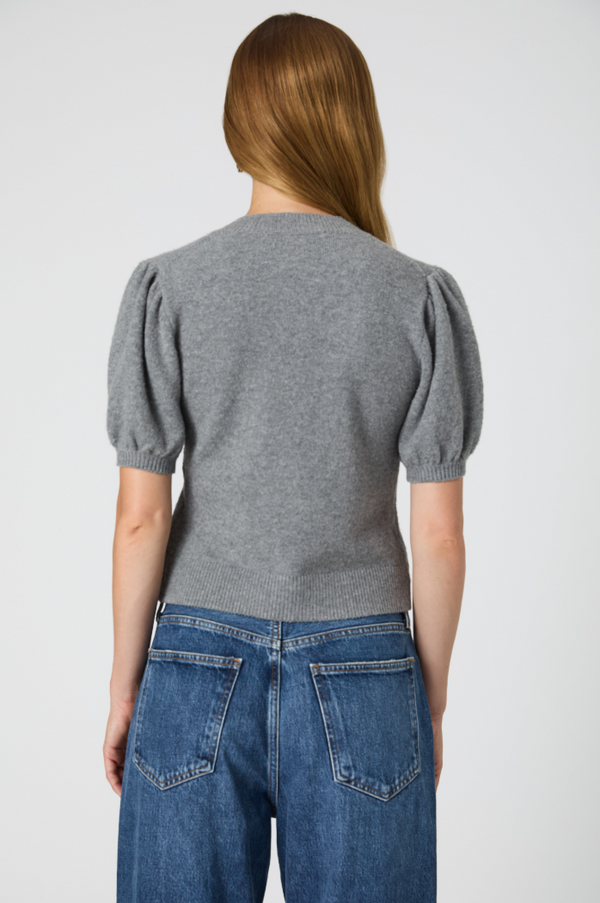Vhari Puff Sleeve Cardigan - Grey
