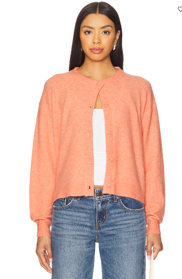 Damsville Cardigan in Guava