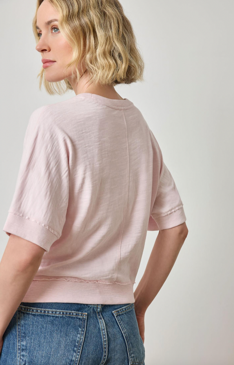 Rib Trim Short Sleeve - Petal