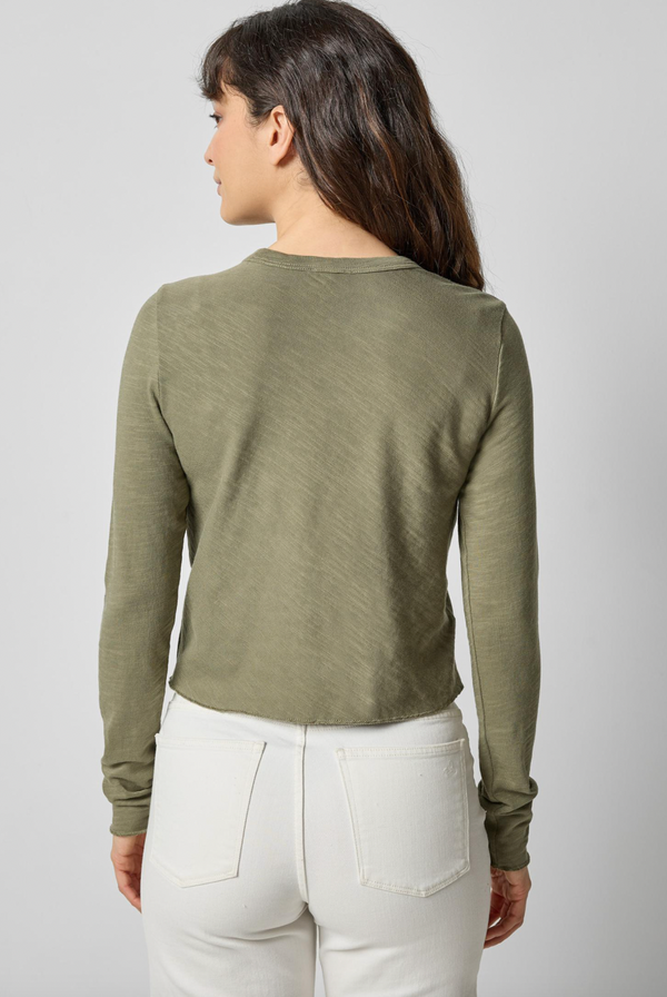 Long Sleeve Cropped Tee - Matcha