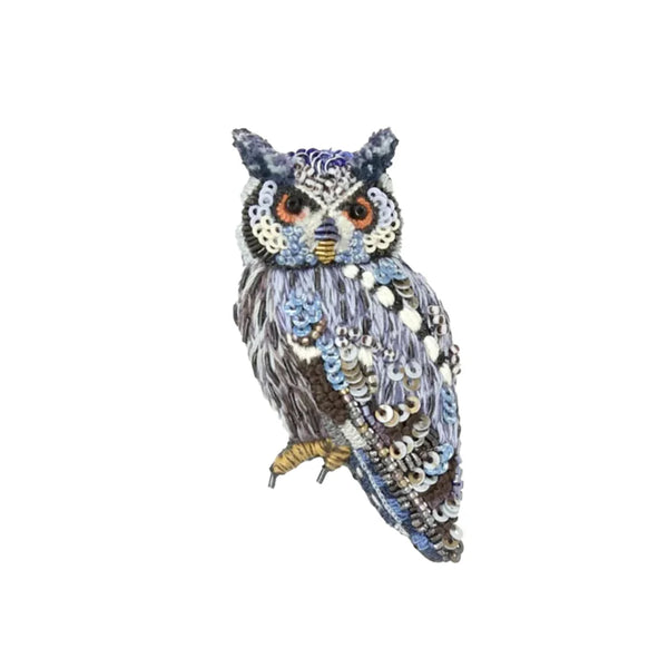 White Faced Owl Brooch Pin