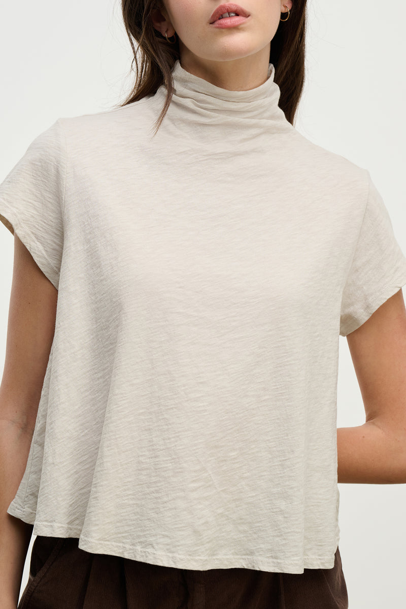 Savi Mock Neck Top - Cookie