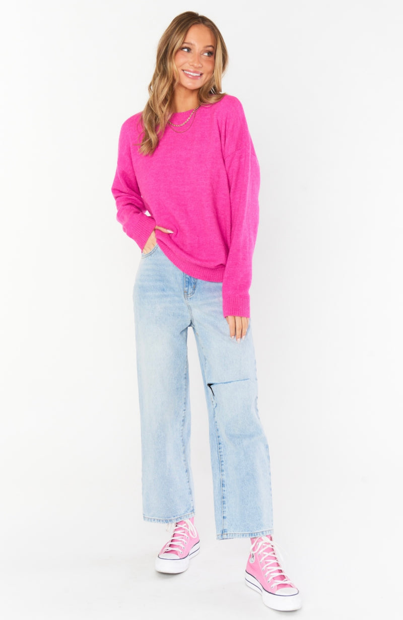 Feel Good Sweater in Fuschia Knit