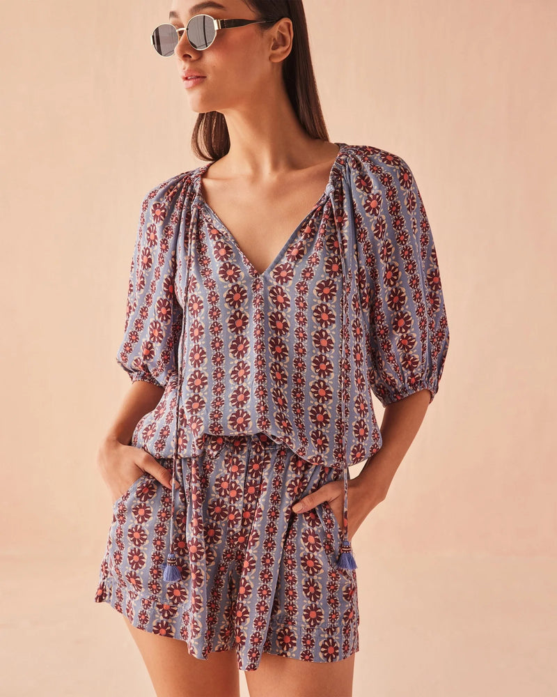 Isla Blouse - Hibiscus