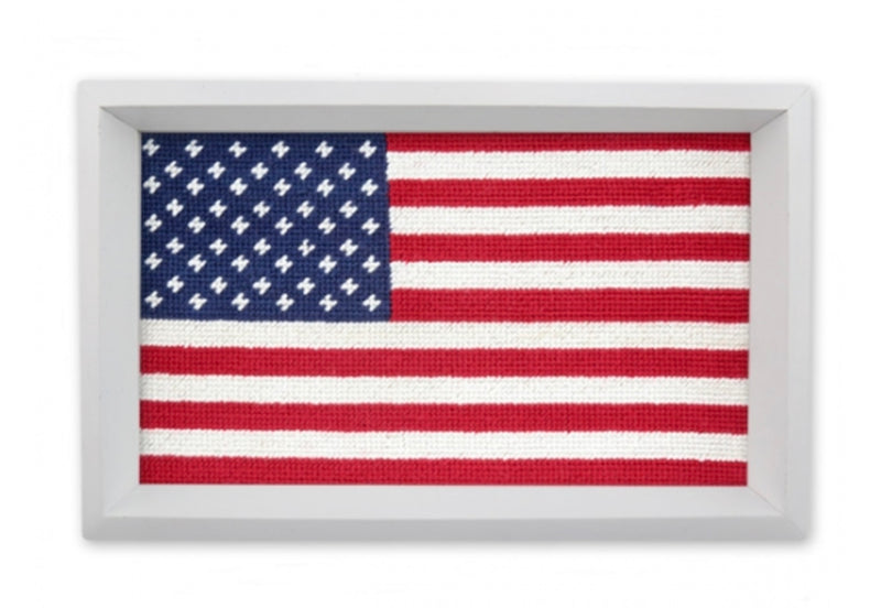 American Flag Needlepoint Valet Tray