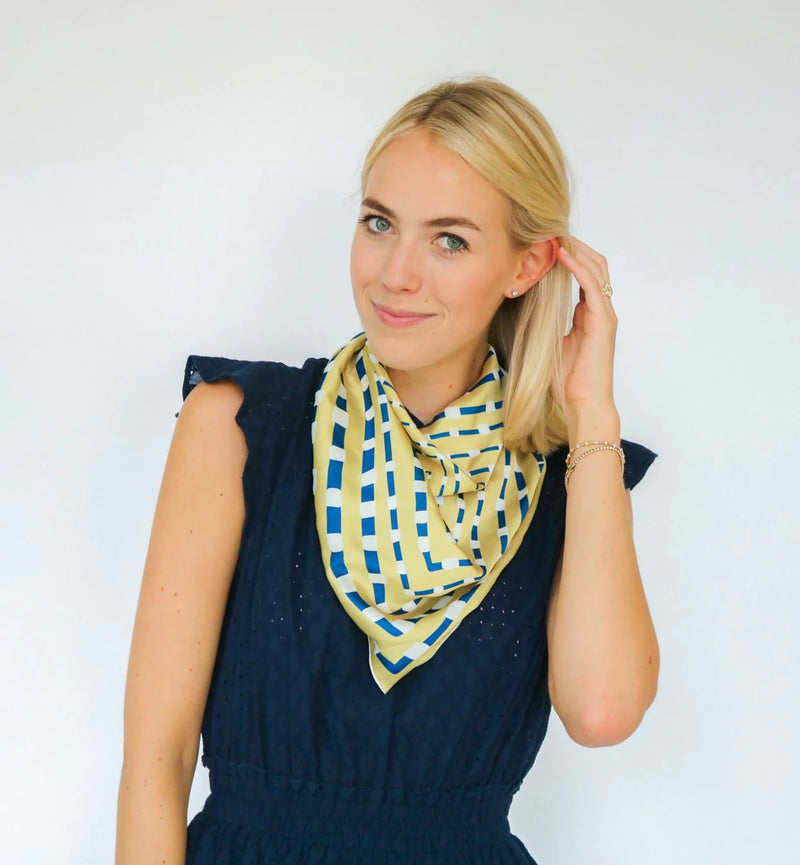 Navy and gold scarf