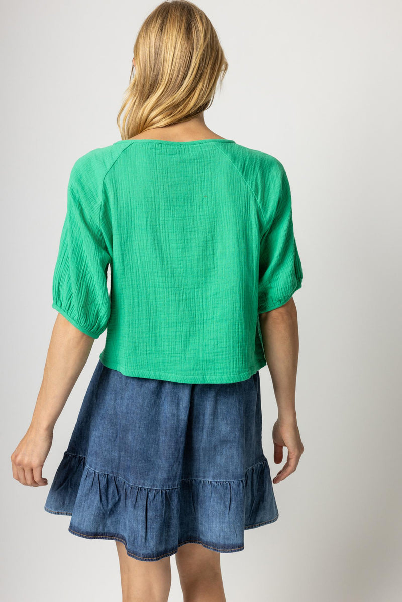 Elbow Sleeve Boatneck in Garden