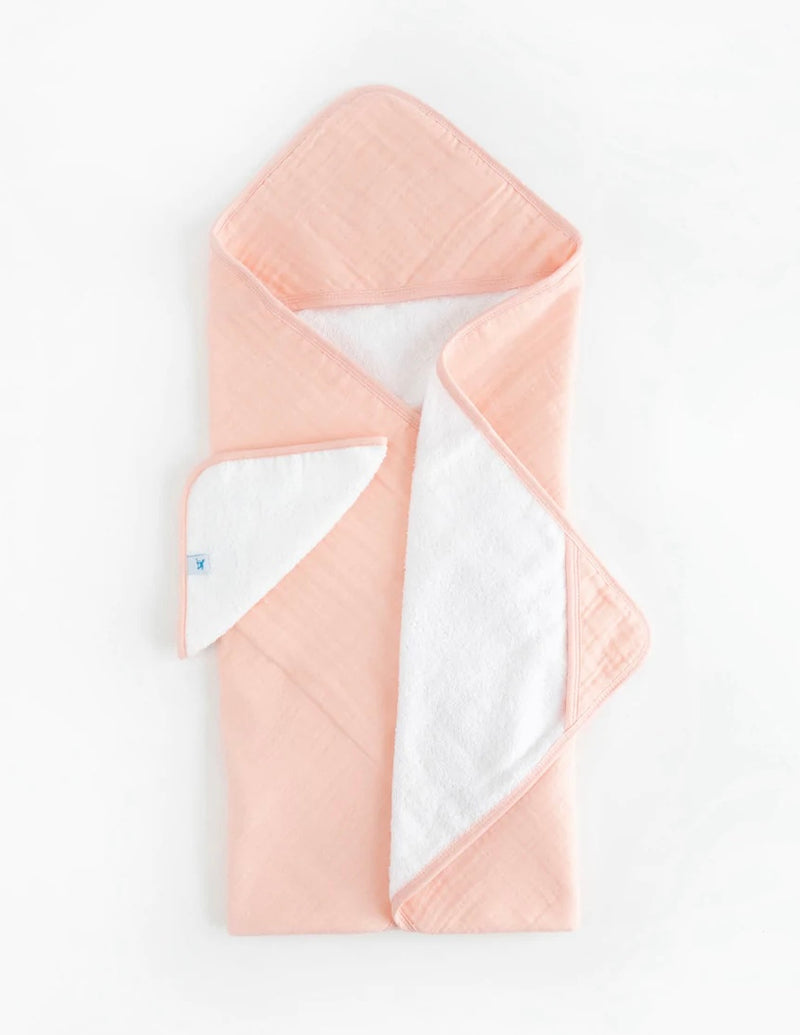 Peach Cotton Hooded Towel and Wash